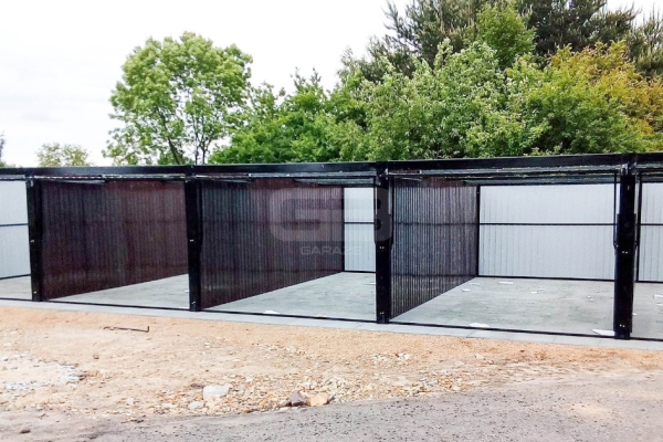 Ogłoszenie - Garaż blaszany 18x5 - Brama uchylna - Ciemny brąz  - Dach spad w tył GB187. Zdjęcie 4