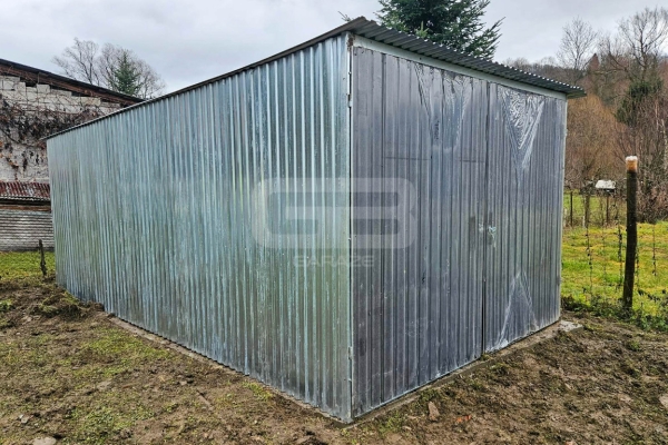 Ogłoszenie - Garaż blaszany 3×5 m – II gatunek – idealny na budowę – wolnostojący – brama – dach jednospadowy GB117. Zdjęcie 5