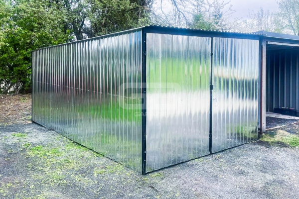 Ogłoszenie - Garaż Blaszany - 3x5m - Brama Dwuskrzydłowa - Ocynk - Dach spad w tył GB129. Zdjęcie 3