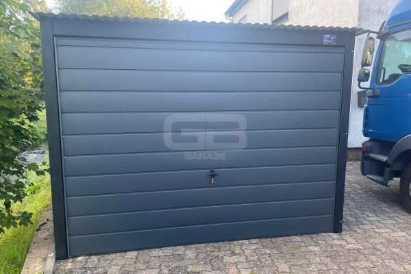 Ogłoszenie - Garaż blaszany 3x7 brama uchylna - okno PCV - antracyt Dach spad w tył GB160. Zdjęcie 2