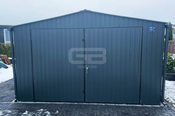 Ogłoszenie - Garaż blaszany 4x5 Brama + okno Antracyt  Dach dwuspadowy GB161. Zdjęcie 4