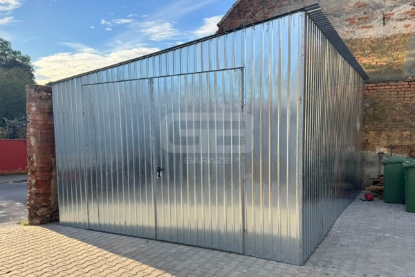 Ogłoszenie - Garaż blaszany 4x5m - brama dwuskrzydłowa - ocynk - spad w bok GB162. Zdjęcie 2