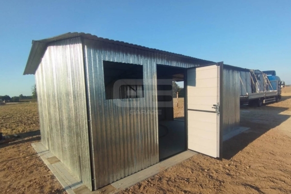 Ogłoszenie - Garaż blaszany 4x6 Brama + drzwi + otwór na okno - ocynk - dwuspad pod ocieplenie GB166. Zdjęcie 5