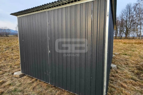 Ogłoszenie - Blaszany garaż 3×5 m II gat. – garaż budowlany – wolnostojący – brama – dach spad w tył GB109. Zdjęcie 3