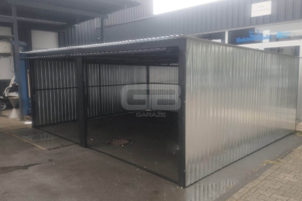 Ogłoszenie - Garaż blaszany 6x5 2x Brama uchylna ocynk  spad w tył GB177. Zdjęcie 4