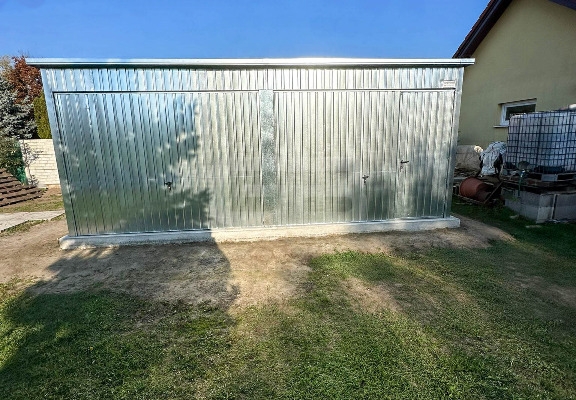 Ogłoszenie - Garaż blaszany 6x6m - 2x brama uchylna - 2x okno - drzwi - ocynk - dach spad w tył GB181. Zdjęcie 5