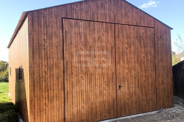 Ogłoszenie - Garaż blaszany 6x9 Brama + 3x okno drewnopodobny  Dach dwuspadowy GB184. Zdjęcie 4