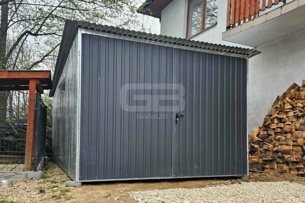Ogłoszenie - Blaszany garaż 3×5 m II gat – garaż budowlany – wolnostojący – brama – dach spad w tył GB108. Zdjęcie 3