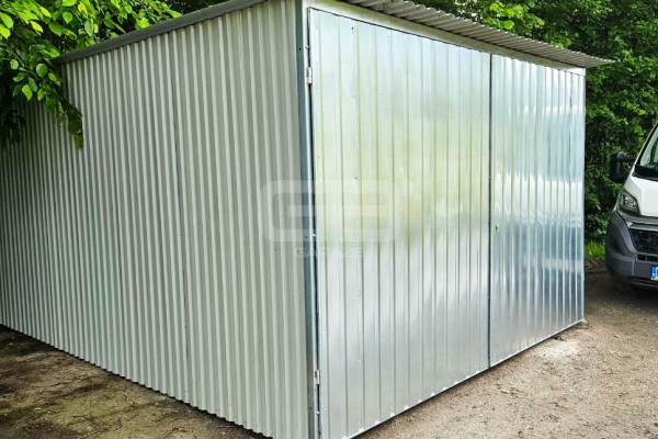 Ogłoszenie - Blaszany garaż 3×5 m II gat. – garaż budowlany – wolnostojący – brama – dach spad w tył GB109. Zdjęcie 4