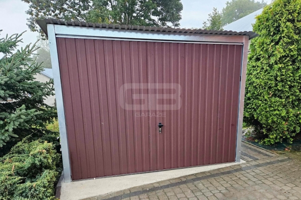 Ogłoszenie - Garaż blaszany 3x4 m - wolnostojący - brama uchylna - ciemny brąz - spad w tył GB134. Zdjęcie 7