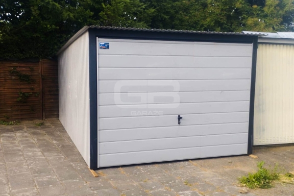 Ogłoszenie - Garaż blaszany 3x5 Brama - Biały  - Dach spad w tył GB138. Zdjęcie 2