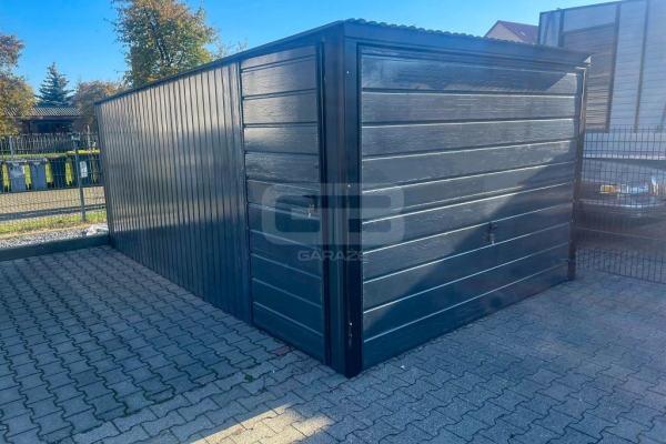 Ogłoszenie - Garaż blaszany 3x5m - Brama uchylna - drzwi - antracyt - dach spad w tył GB145. Zdjęcie 4
