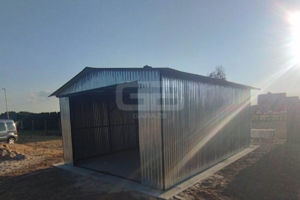 Ogłoszenie - Garaż blaszany 4x6 Brama + drzwi + otwór na okno - ocynk - dwuspad pod ocieplenie GB166. Zdjęcie 3