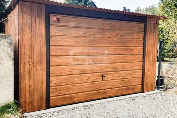 Ogłoszenie - Garaż blaszany 4x7 Brama + drzwi Drewnopodobny  Dach spad w tył GB170. Zdjęcie 6