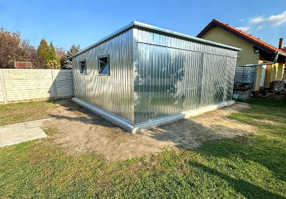 Ogłoszenie - Garaż blaszany 6x6m - 2x brama uchylna - 2x okno - drzwi - ocynk - dach spad w tył GB181. Zdjęcie 7