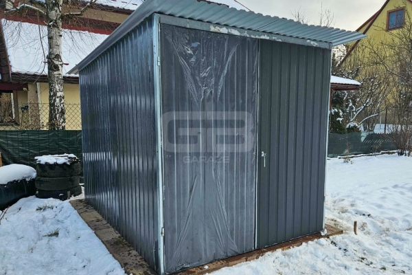 Ogłoszenie - Blaszak 3×5 m II gat – garaż na budowę – konstrukcja wolnostojąca – brama – spad dachu do tyłu GB100. Zdjęcie 4