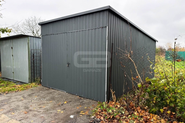 Ogłoszenie - Garaż Blaszany 3x6 - Brama Dwuskrzydłowa - Antracyt - dach Spad w tył GB150. Zdjęcie 6