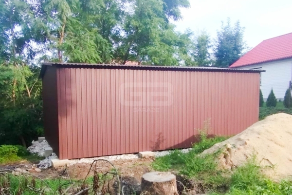 Ogłoszenie - Garaż blaszany 4x7 Brama Brąz Dach dwuspadowy - wolnostojący GB171. Zdjęcie 6