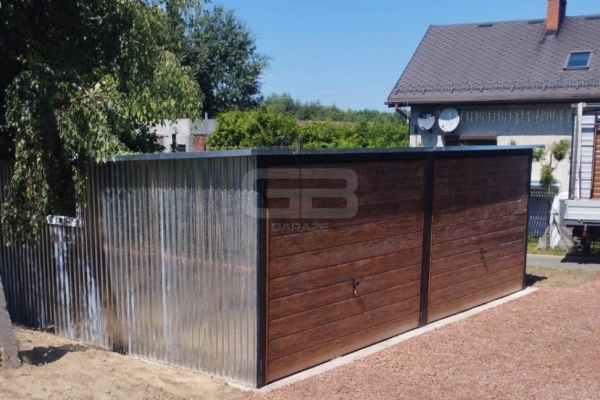 Ogłoszenie - Garaż blaszany 6x6 2x Brama + drzwi + 2x okno - ocynk - spad w tył -  pod ocieplenie GB179. Zdjęcie 2