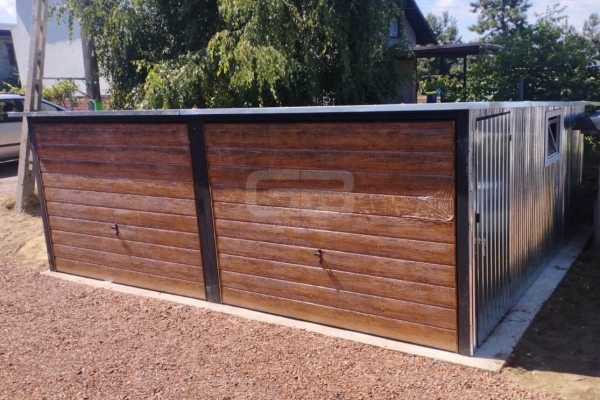 Ogłoszenie - Garaż blaszany 6x6 2x Brama + drzwi + 2x okno - ocynk - spad w tył -  pod ocieplenie GB179. Zdjęcie 7