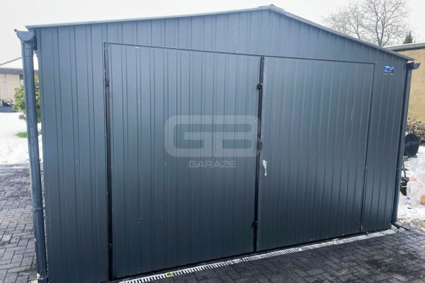 Ogłoszenie - Garaż blaszany 4x5 Brama + okno Antracyt  Dach dwuspadowy GB161. Zdjęcie 5