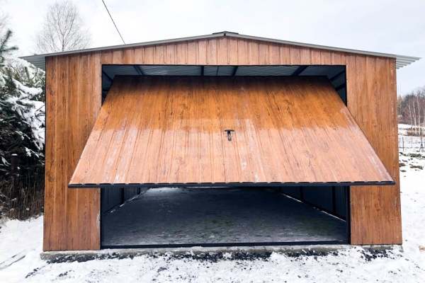 Ogłoszenie - Garaż blaszany 5x8 wolnostojący - Brama uchylna - Okno - drzwi drewnopodobny Dach dwuspadowy - GB176. Zdjęcie 9