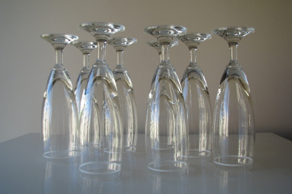 Ogłoszenie - Lampki - kieliszki na wino z obwódką, szampanówki 8 szt retro, PRL. Zdjęcie 5