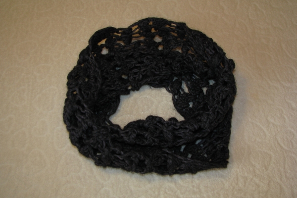 Ogłoszenie - Ażurkowy szal – komin w kolorze ciepłego grafitu. Zdjęcie 5