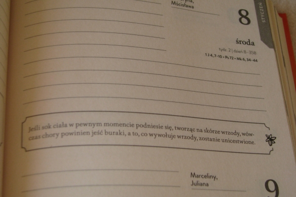 Ogłoszenie - Kalendarz książkowy Rok ze Świętą Hildegardą 2020. Zdjęcie 4