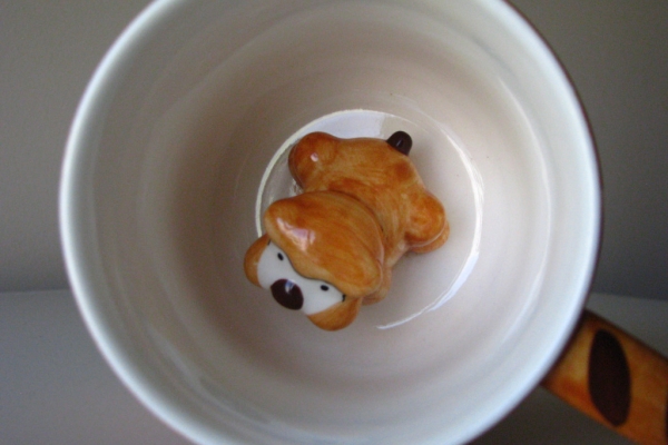 Ogłoszenie - Urocze kubki w kropki z figurką delfina i pieska w środku 3D. Zdjęcie 6