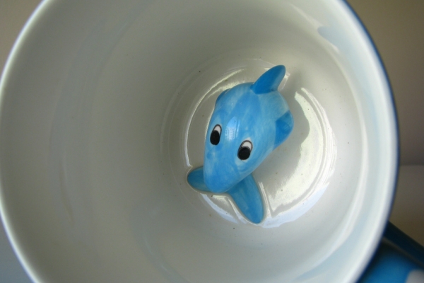 Ogłoszenie - Urocze kubki w kropki z figurką delfina i pieska w środku 3D. Zdjęcie 10