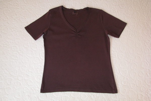 Ogłoszenie - Brązowa koszulka, bluzka z krótkim rękawem, T-shirt, rozm. 42 / L. Zdjęcie 2