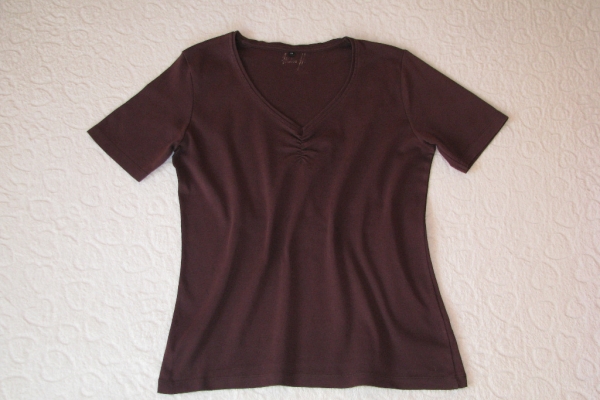 Ogłoszenie - Brązowa koszulka, bluzka z krótkim rękawem, T-shirt, rozm. 42 / L. Zdjęcie 5