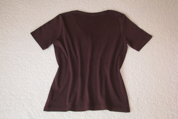 Ogłoszenie - Brązowa koszulka, bluzka z krótkim rękawem, T-shirt, rozm. 42 / L. Zdjęcie 4