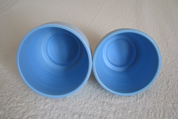 Ogłoszenie - Piękne karbowane ceramiczne niebieskie doniczki – osłonki. Zdjęcie 5