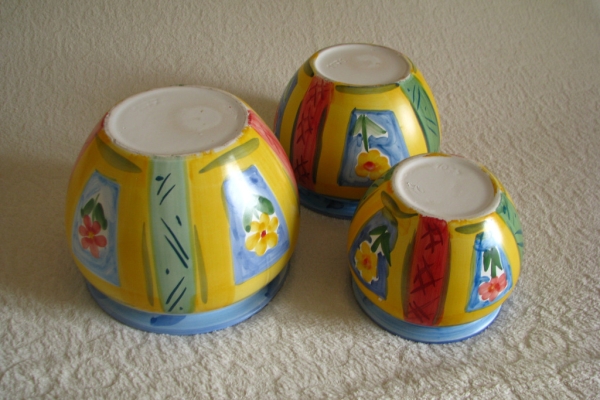 Ogłoszenie - Piękny, ręcznie malowany zestaw 3 stylowych doniczek – osłonki. Zdjęcie 7