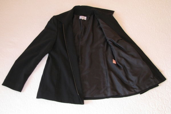 Ogłoszenie - Czarny, klasyczny żakiet na zamek, marynarka, blezer, rozm. 42 / XL. Zdjęcie 4