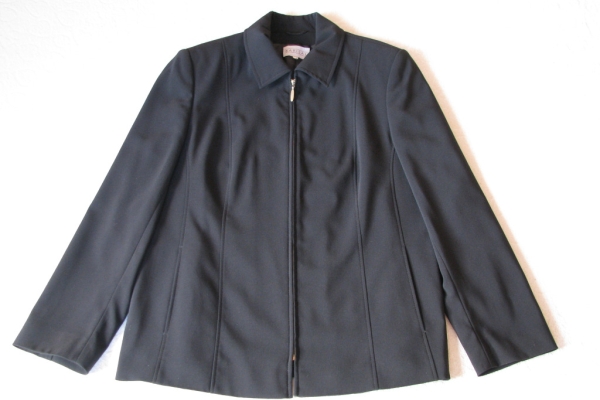 Ogłoszenie - Czarny, klasyczny żakiet na zamek, marynarka, blezer, rozm. 42 / XL. Zdjęcie 8