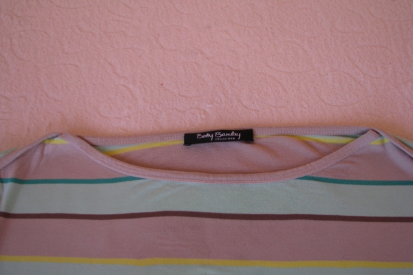 Ogłoszenie - Lekka bluzka z długim rękawem, rozm. L w popielato-miętowe paski. Zdjęcie 3