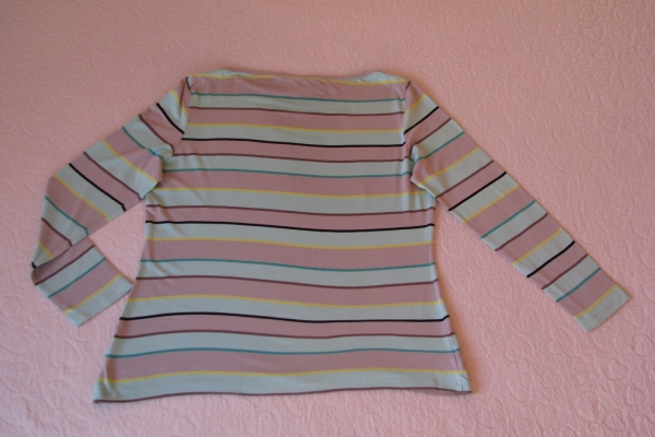 Ogłoszenie - Lekka bluzka z długim rękawem, rozm. L w popielato-miętowe paski. Zdjęcie 5