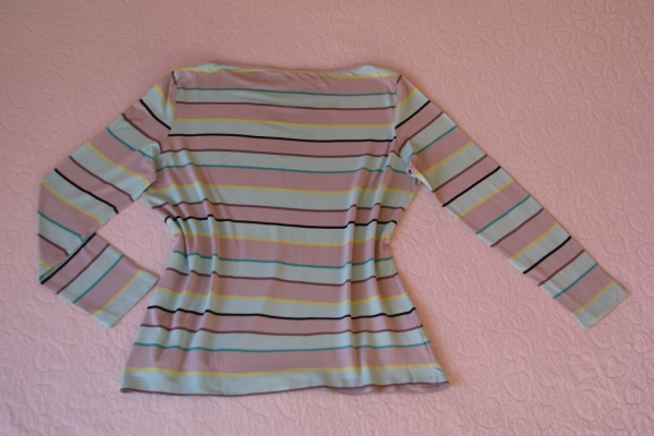 Ogłoszenie - Lekka bluzka z długim rękawem, rozm. L w popielato-miętowe paski. Zdjęcie 7