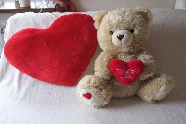 Ogłoszenie - Poduszka – serce na Walentynki - pluszowa przytulanka 60 x 45 cm. Zdjęcie 6