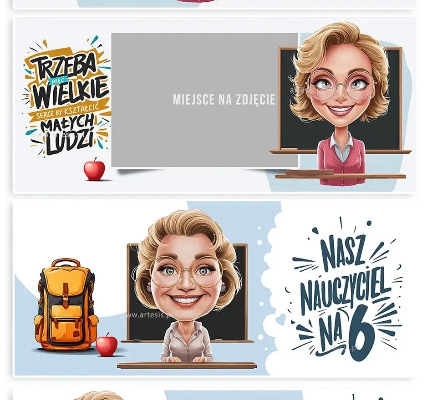 Ogłoszenie - Projekt kubka dla nauczyciela – gotowe szablony PSD do edycji | Artesis. Zdjęcie 3