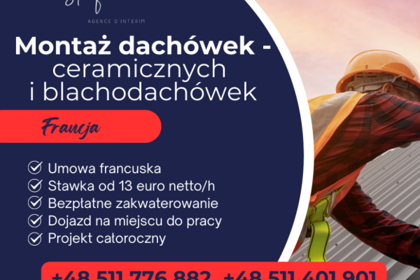 Ogłoszenie - PRACA WE FRANCJI - DEKARZ!. Zdjęcie 1