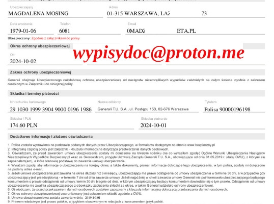 Ogłoszenie - Badania Laboratoryjne, Faktury, Polisy, Świadectwa Pracy, Zaświadczenia. Zdjęcie 5