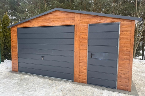 Ogłoszenie - Garaż Blaszany 5x6 Drewnopodobny Złoty Dąb Grafit Brama + Drzwi PRODUCENT. Zdjęcie 5