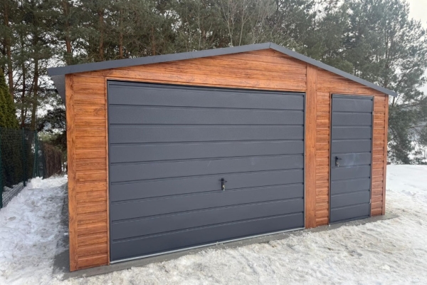 Ogłoszenie - Garaż Blaszany 5x6 Drewnopodobny Złoty Dąb Grafit Brama + Drzwi PRODUCENT. Zdjęcie 6