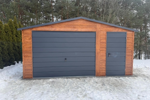 Ogłoszenie - Garaż Blaszany 5x6 Drewnopodobny Złoty Dąb Grafit Brama + Drzwi PRODUCENT. Zdjęcie 3