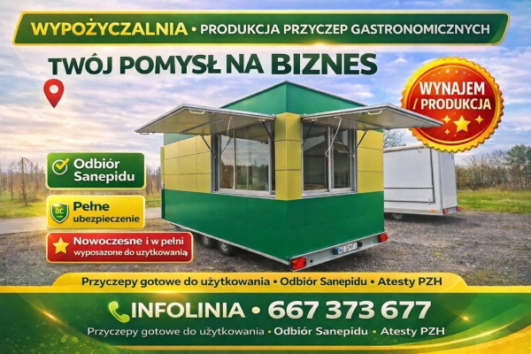 Ogłoszenie - Wypożyczalnia - produkcja przyczep gastronomicznych. Zdjęcie 1