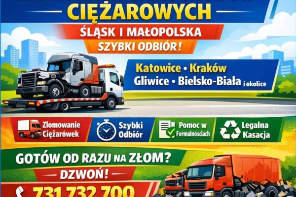 Ogłoszenie - Kasacja pojazdów Kraków - certyfikat i płatność gotówką. Zdjęcie 1